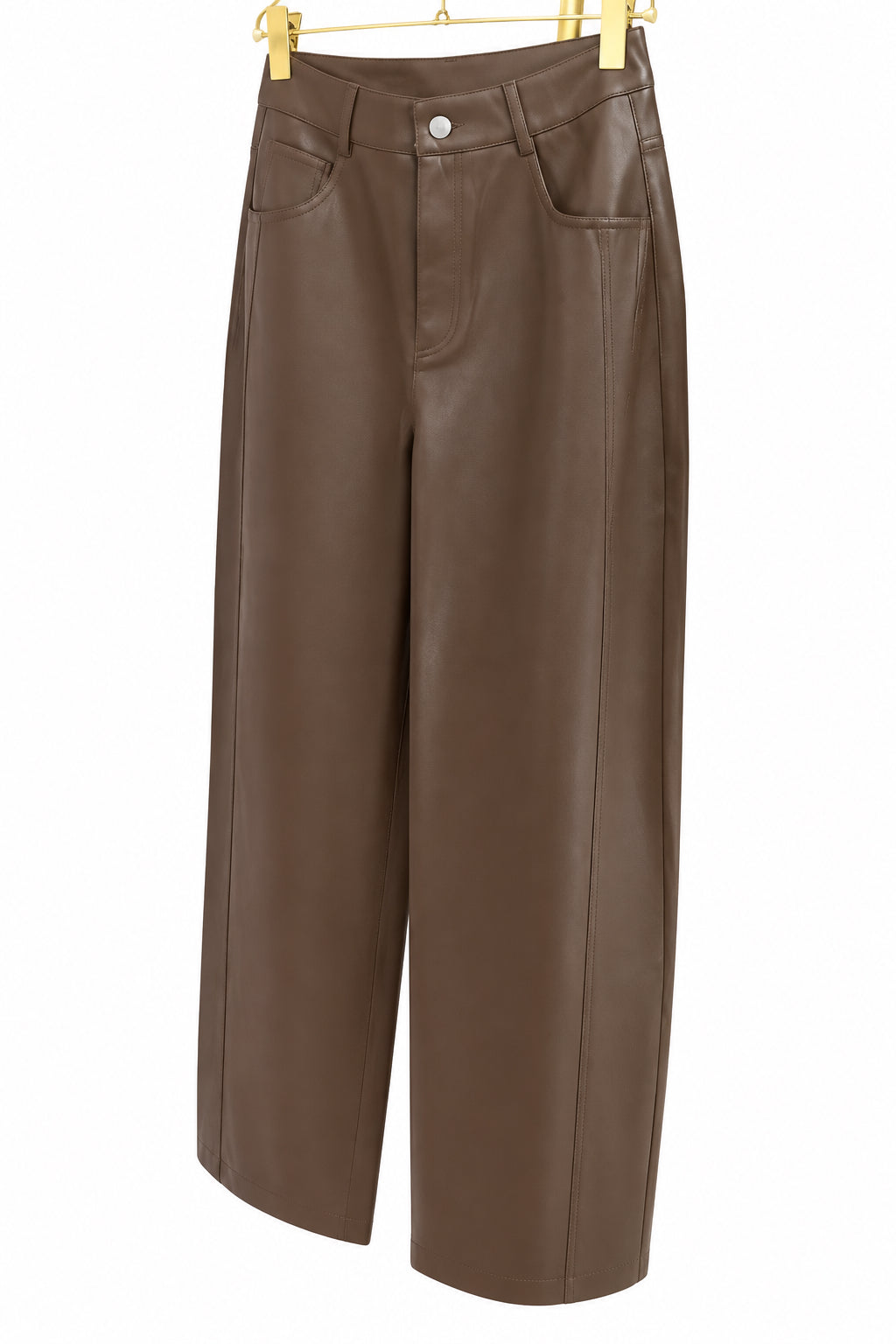 Pantaloni A Gamba Larga In Ecopelle