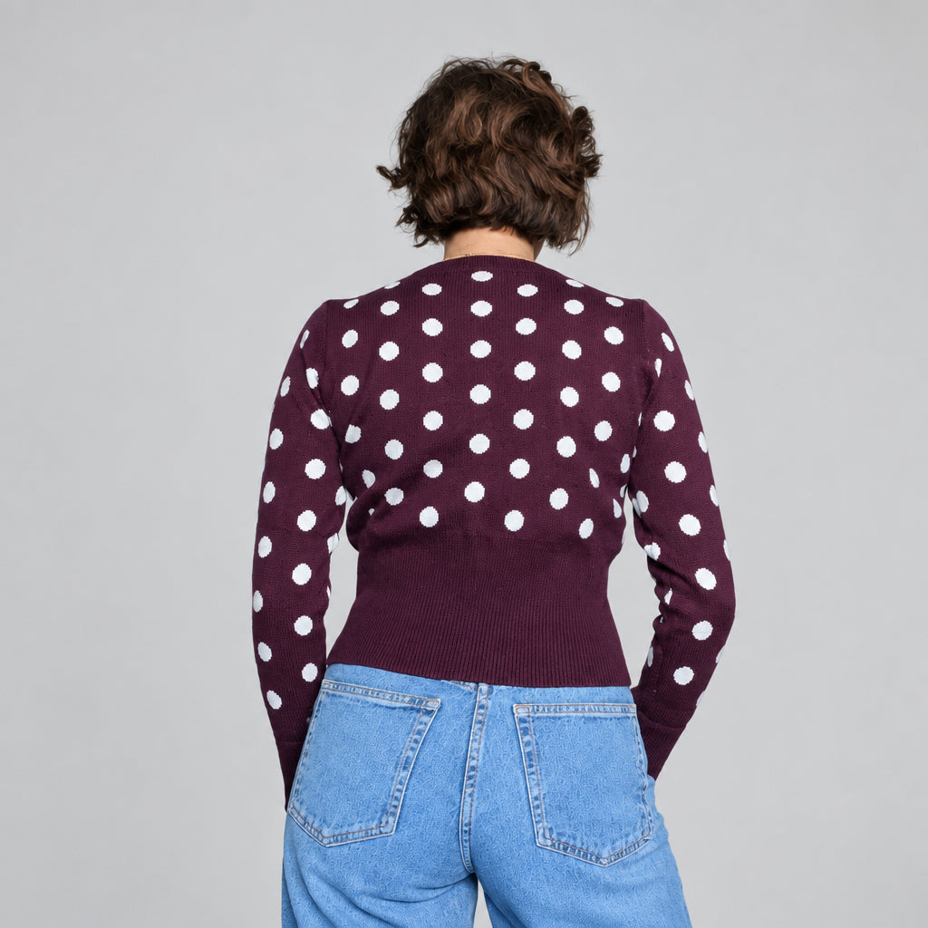 Cardigan Bon Ton a Pois con Bottoni✨