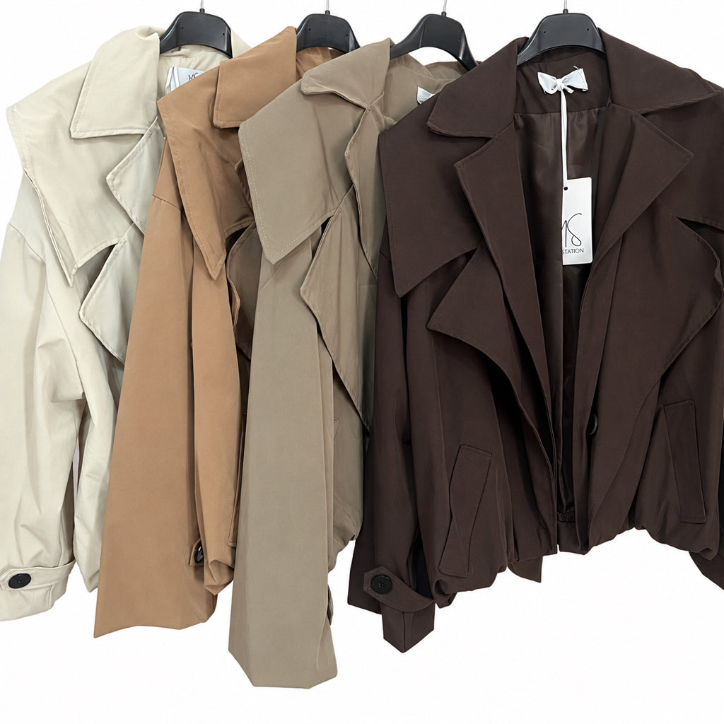 Giacca Corta Oversize Con Revers
