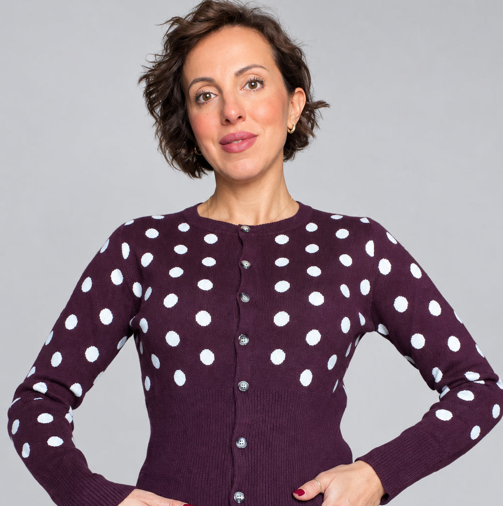 Cardigan Bon Ton a Pois con Bottoni✨