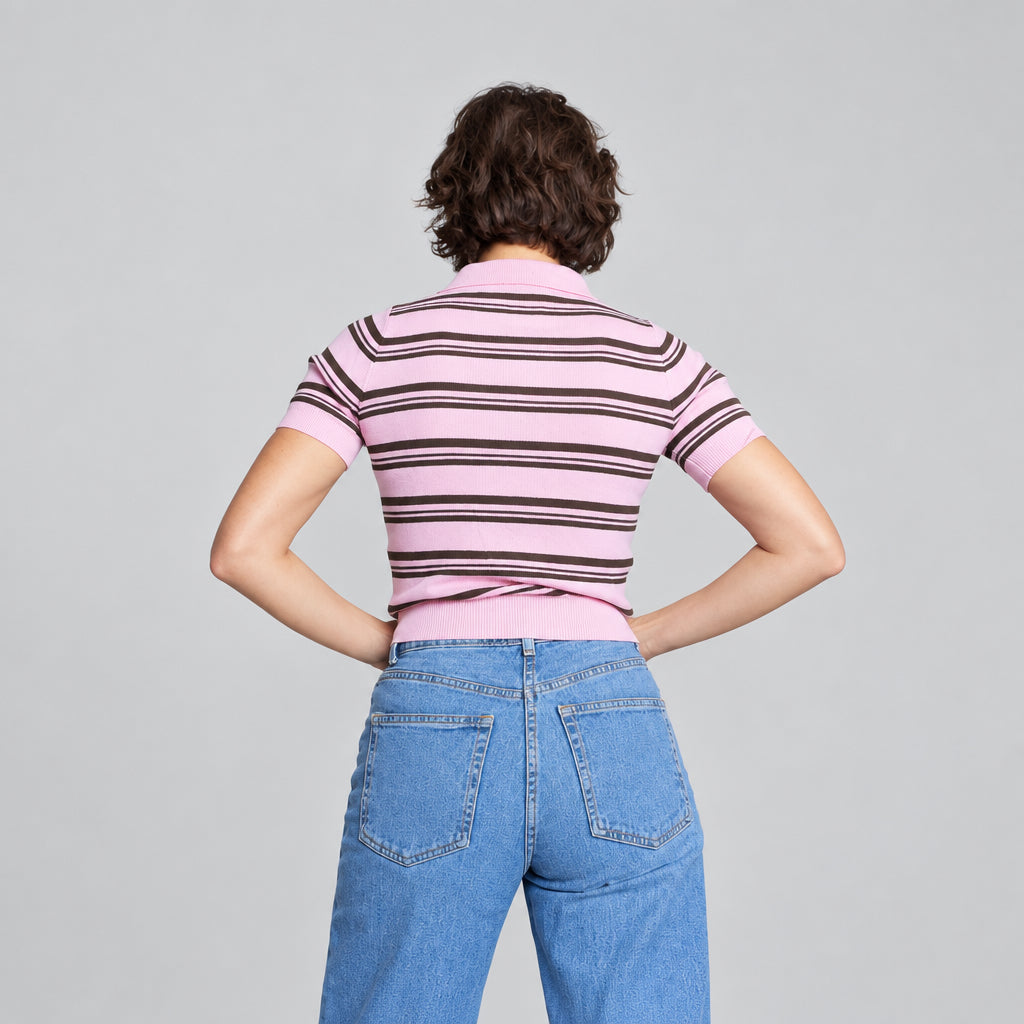 Polo a Righe in Maglia "Retro-Chic" ✨