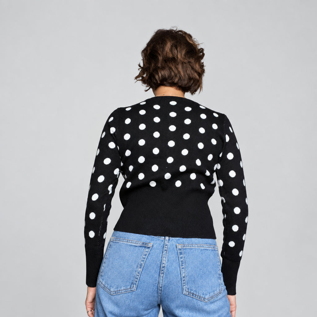 Cardigan Bon Ton a Pois con Bottoni✨