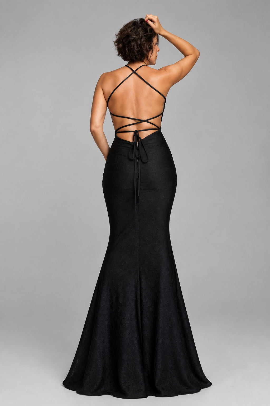 Abito Lungo Elegante "Back-Lace" con Schiena Scoperta ✨🖤