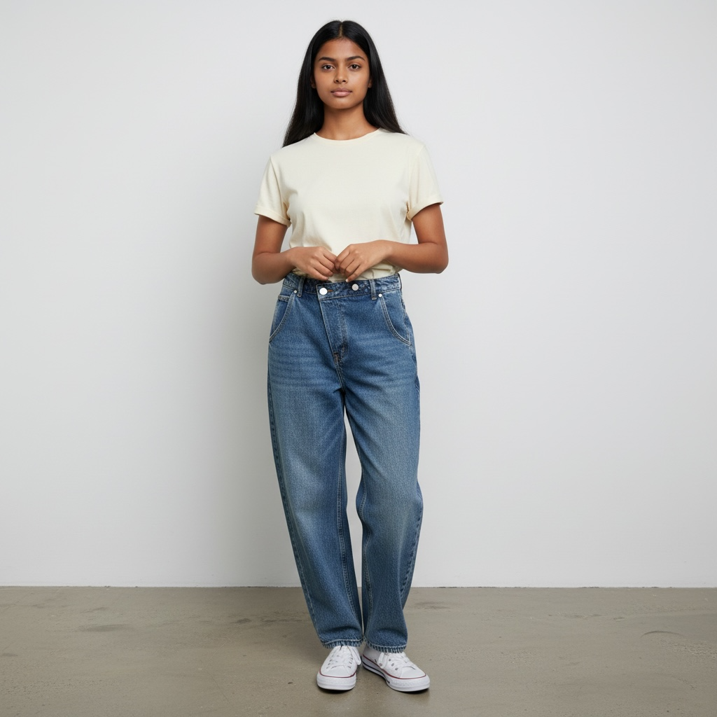 Jeans Oversize a Vita Alta "Cross-Over" 💙✨