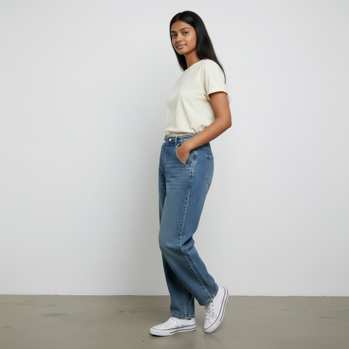 Jeans Oversize a Vita Alta "Cross-Over" 💙✨