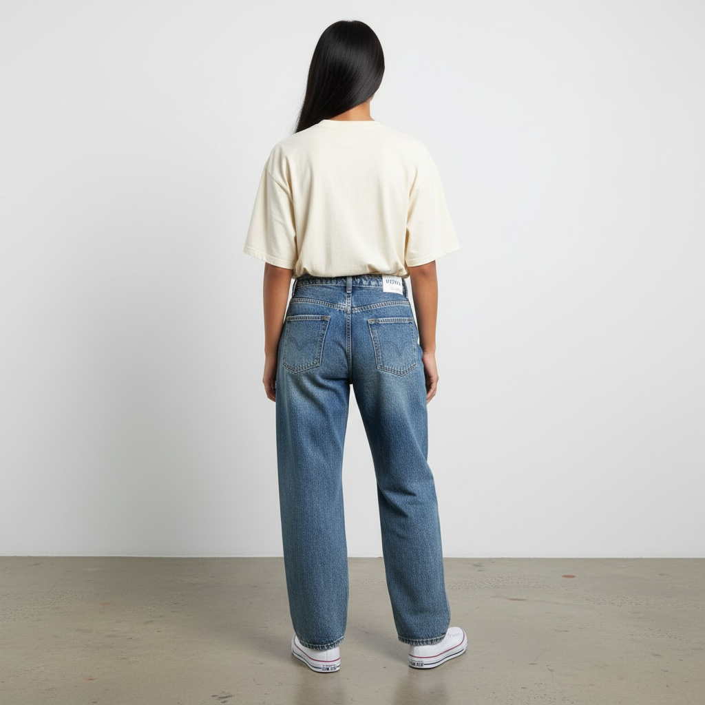 Jeans Oversize a Vita Alta "Cross-Over" 💙✨