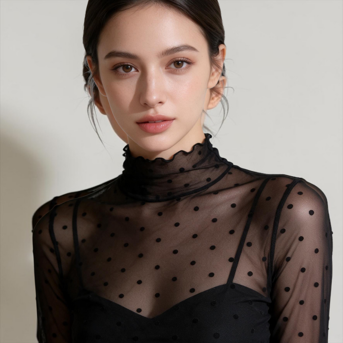 Maglia A Maniche Lunghe Con Collo Alto