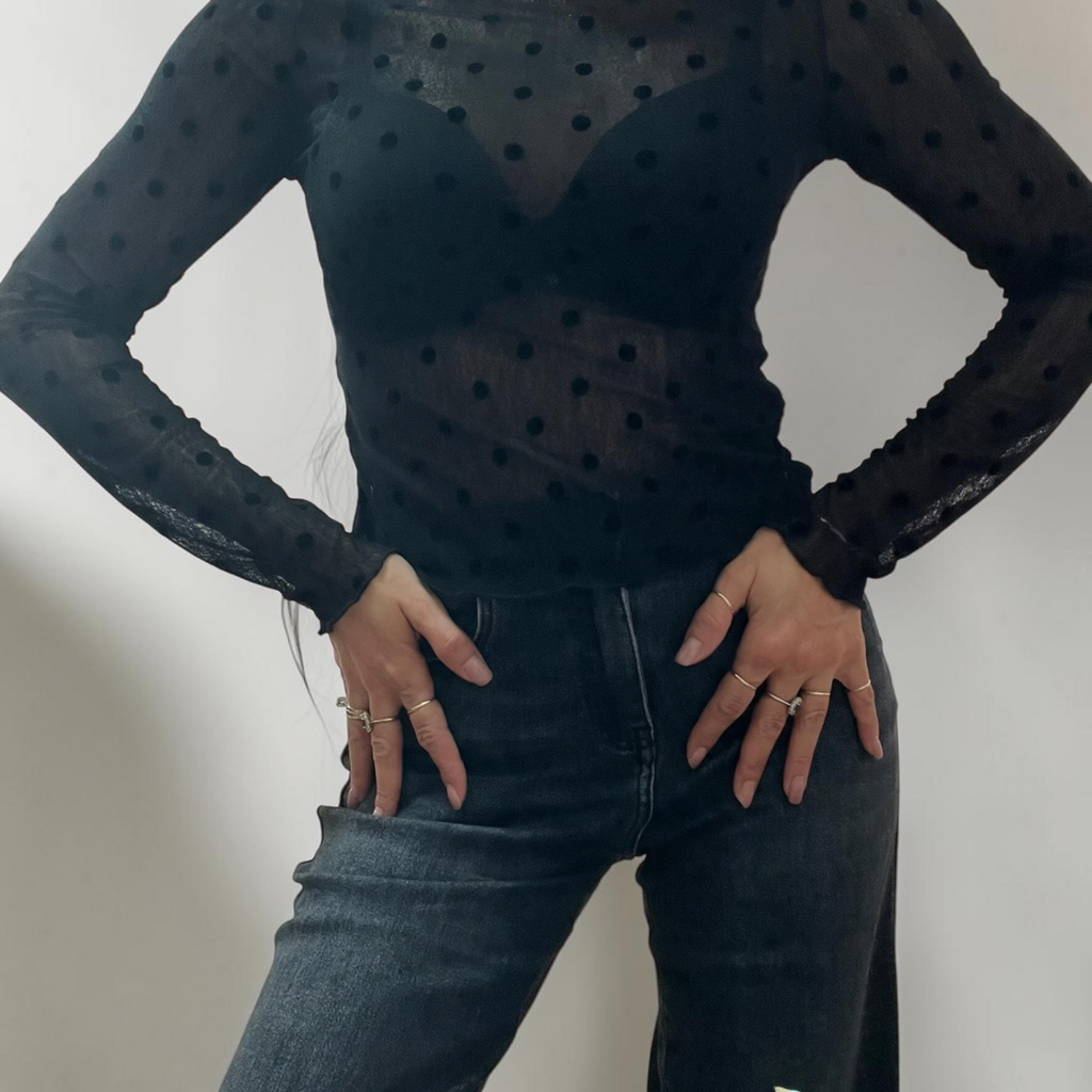 Maglia A Maniche Lunghe Con Collo Alto
