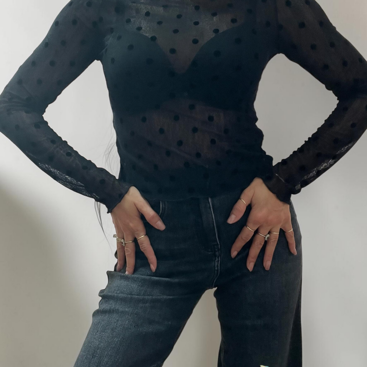 Maglia A Maniche Lunghe Con Collo Alto