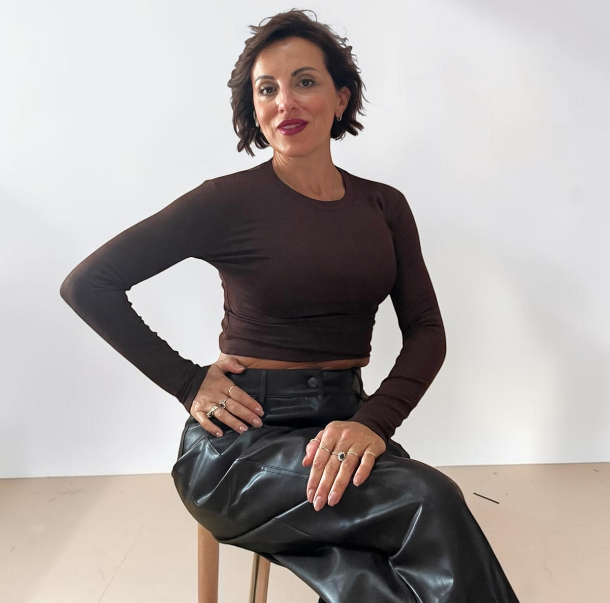 Maglia Crop A Maniche Lunghe