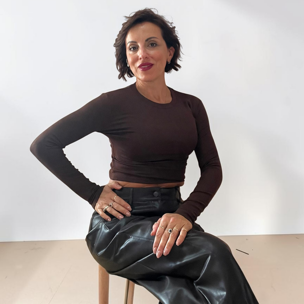 Maglia Crop A Maniche Lunghe